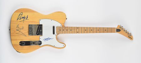 Lot #3052  Beatles: McCartney, Harrison, and Starr Signed Guitar - Image 1
