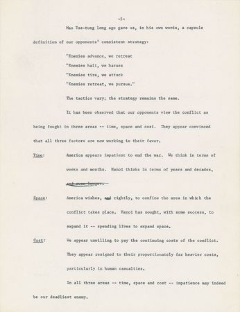 Lot #3013 Dwight D. Eisenhower Hand-Edited 'Balance Sheet on Bombing' and 'Negotiations: Hopes and Realities' Manuscripts - Image 8