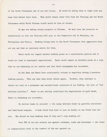 Lot #3013 Dwight D. Eisenhower Hand-Edited 'Balance Sheet on Bombing' and 'Negotiations: Hopes and Realities' Manuscripts - Image 18