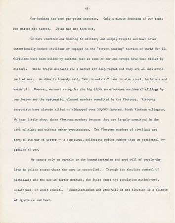 Lot #3013 Dwight D. Eisenhower Hand-Edited 'Balance Sheet on Bombing' and 'Negotiations: Hopes and Realities' Manuscripts - Image 19