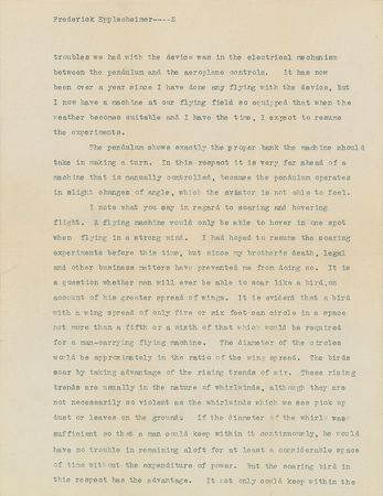 Lot #3020 Orville Wright Typed Letter Signed - Image 2