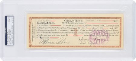 Lot #3045 Al Capone Twice-Signed Document - Image 1