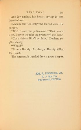 Lot #766 King Kong: Scarce first edition 'novelization' of King Kong - Image 6