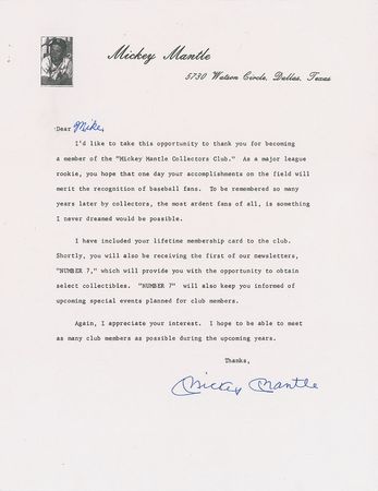 Lot #1026 Mickey Mantle: 