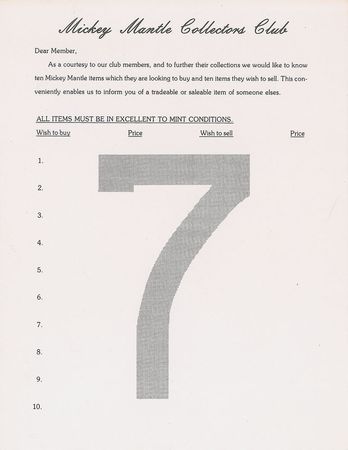 Lot #1026 Mickey Mantle: 