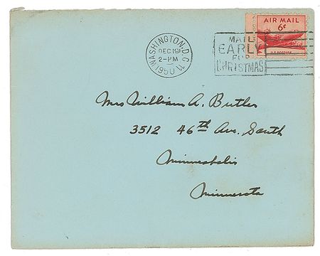 Lot #375 Charles Lindbergh: Christmas wishes from 'Lucky Lindy' - Image 2