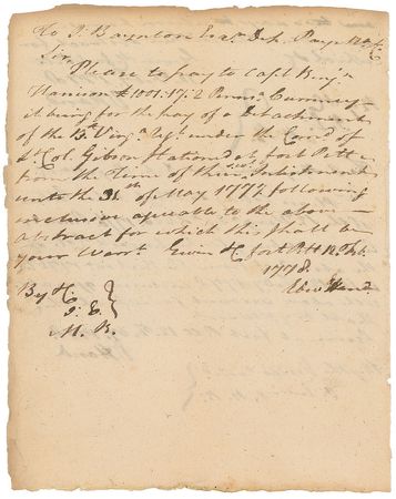 Lot #288 Edward Hand: Thrice-signed document mentioning 