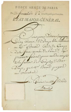 Lot #426 Francois Hanriot Handwritten Letter Signed - Image 1