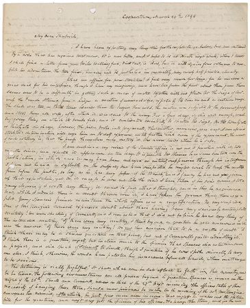 Lot #485 James Fenimore Cooper: Fenimore Cooper on writing and world affairs - Image 1