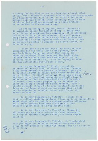 Lot #477 Raymond Chandler: Letters to a fellow crime writer on taxes, royalties, and Alfred Hitchcock - Image 2