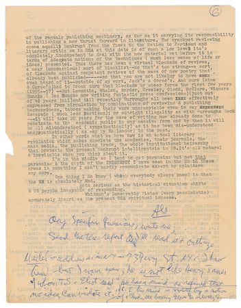 Lot #497 Allen Ginsberg: Incredible Ginsberg letter on the Beat movement, poetic form, sex, drugs, and Zen - Image 6