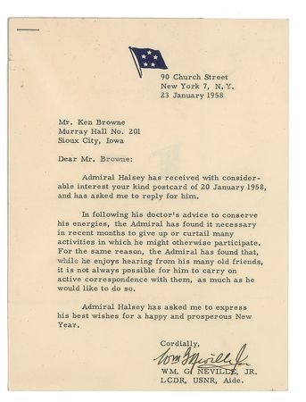 Lot #349 William F. Halsey Signed Photograph - Image 3