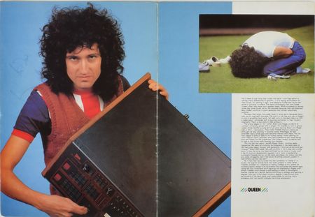Lot #626 Queen: 1982 Hot Space Tour program signed by Mercury, May, and Deacon - Image 2
