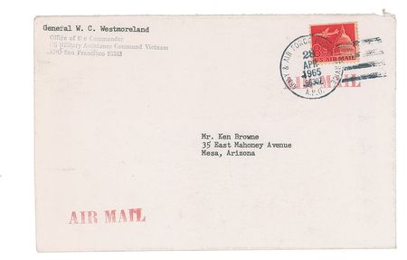 Lot #364 William C. Westmoreland Signed Photograph and Typed Letter Signed - Image 3