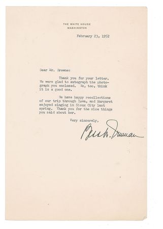 Lot #98 Harry and Bess Truman - Image 2