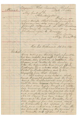 Lot #313 Gustavus W. Smith Signed Letter - Image 1