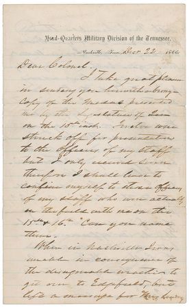 Lot #315 George H. Thomas Handwritten Letter Signed - Image 1