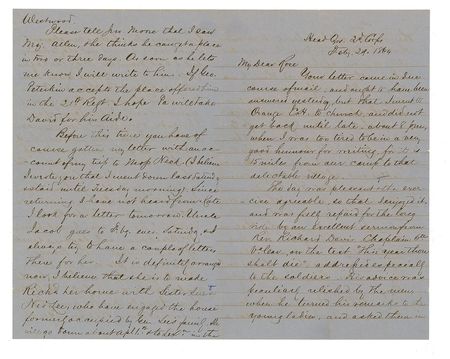 Lot #310 Sandie Pendleton: Seven months before being killed in battle, Pendleton observes a sermon: 