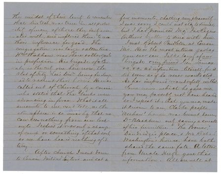 Lot #310 Sandie Pendleton: Seven months before being killed in battle, Pendleton observes a sermon: 