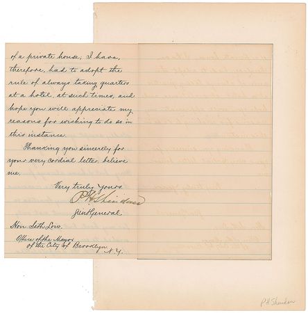 Lot #312 Philip H. Sheridan Signed Letter - Image 2