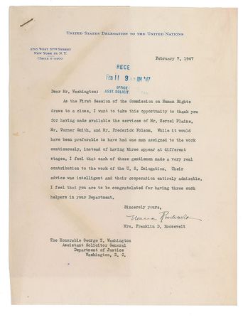 Lot #91 Eleanor Roosevelt Letters - Image 1