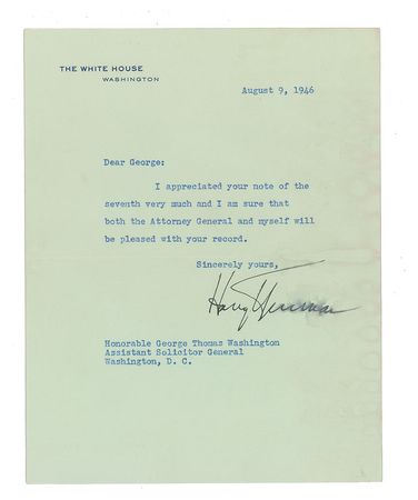 Lot #105 Harry S. Truman Typed Letter Signed - Image 1
