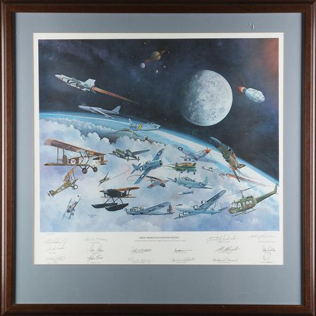 Lot #372 Great Moments in Aviation History: 'Great Moments in Aviation History' signed by Armstrong, Doolittle, Tibbets, and a dozen more - Image 1
