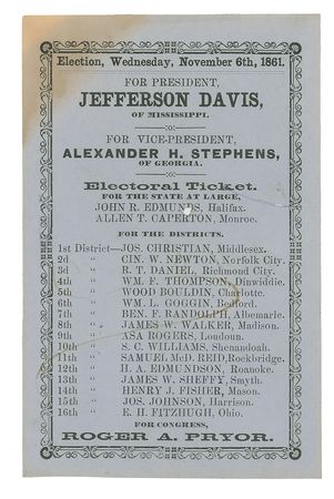 Lot #339 Jefferson Davis Ticket - Image 1