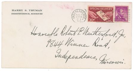 Lot #99 Harry S. Truman: To the mayor of Independence: 