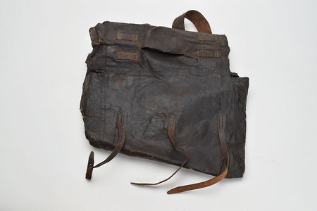 Lot #351  Civil War Tarred Canvas Knapsack - Image 1