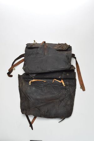 Lot #351  Civil War Tarred Canvas Knapsack - Image 3