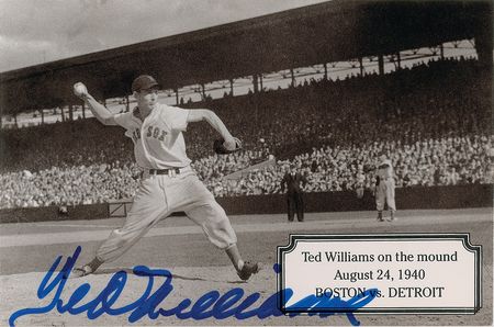 Lot #1062 Ted Williams Signed Photograph and Postcard - Image 2