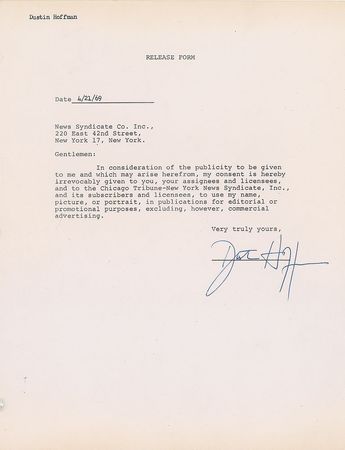 Lot #802 Art Carney and Dustin Hoffman Group Lot - Image 3