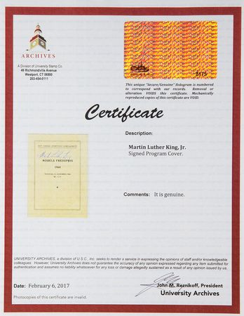 Lot #120 Martin Luther King, Jr: Extraordinary 1964 Nobel Peace Prize program signed by the recipient, Dr. Martin Luther King, Jr. - Image 11