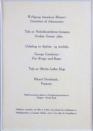 Lot #120 Martin Luther King, Jr: Extraordinary 1964 Nobel Peace Prize program signed by the recipient, Dr. Martin Luther King, Jr. - Image 3