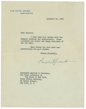 Lot #92 Franklin D. Roosevelt Typed Letter Signed - Image 1