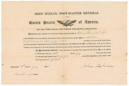 Lot #253 John McLean Signed Document - Image 1