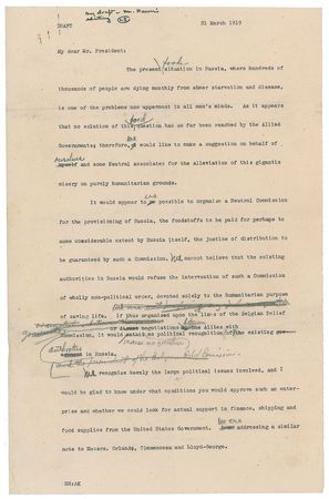 Lot #27 Herbert Hoover: Hoover and Nansen lead a