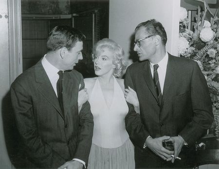 Lot #882 Marilyn Monroe, Arthur Miller, and Yves Montad Photograph - Image 1