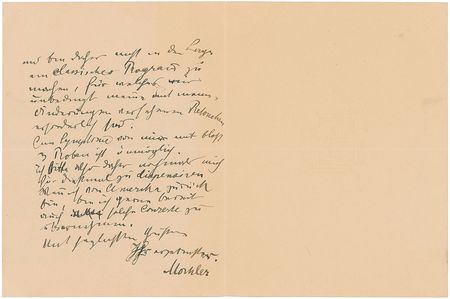 Lot #585 Gustav Mahler: Mahler plans a Munich concert: 