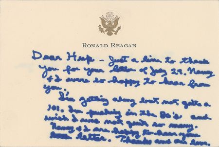 Lot #46 Ronald Reagan: “Dutch” writes to his favorite centenarian - Image 1