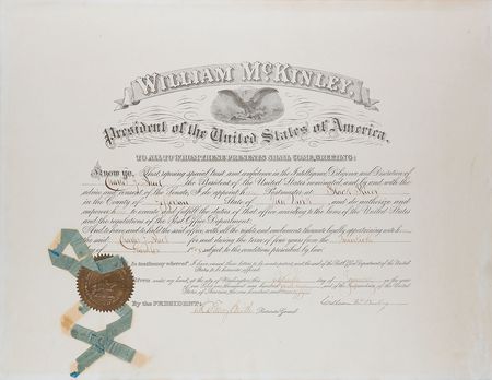 Lot #81 William McKinley Signed Document - Image 1