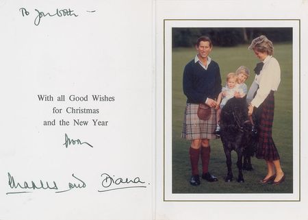 Lot #179 Princess Diana and Prince Charles Christmas Card - Image 1
