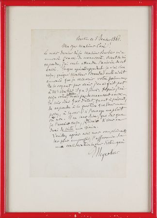 Lot #650 Giacomo Meyerbeer Handwritten Letter Signed - Image 1