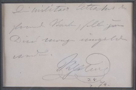 Lot #240 King Wilhelm I Signed Note - Image 2