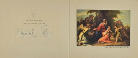 Lot #181 Queen Elizabeth II and Prince Philip Card - Image 1