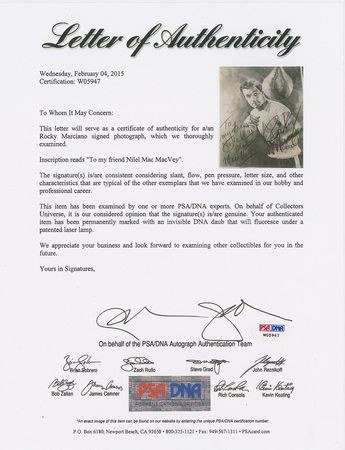 Lot #1027 Rocky Marciano Signed Photograph - Image 2