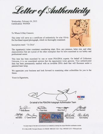 Lot #813 Olivia de Havilland - Image 2