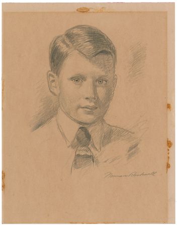 Lot #427 Norman Rockwell: Brilliant sketch of a young boy by Norman Rockwell - Image 1