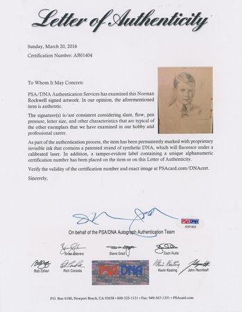 Lot #427 Norman Rockwell: Brilliant sketch of a young boy by Norman Rockwell - Image 2